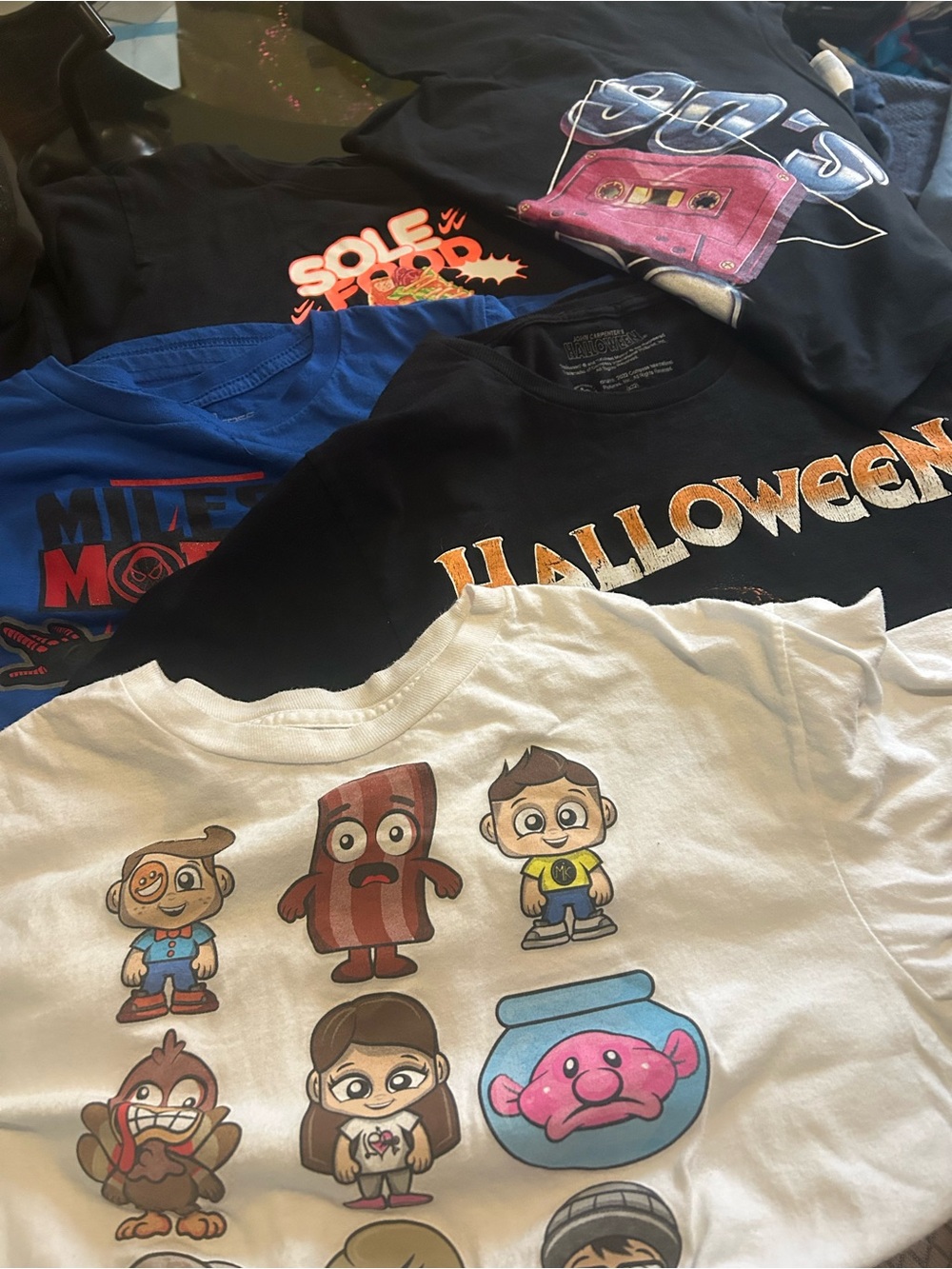 Nike White Kids Graphic Halloween T-Shirt with Multicolor Cartoon Prints